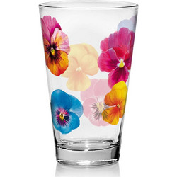 Marva Σετ Ποτήρια Νερού Γυάλινα Pop Flower Διαφανή Ροζ 310ml 6τμχ M104370