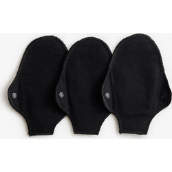 Imse Classic Black Thong Επαναχρησιμοποιούμενα Σερβιετάκια με Φτερά για Ελαφριά Ροή από Βαμβάκι 3τμχ
