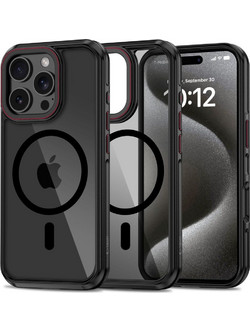 Tech-Protect Maghybrid MagSafe Back Cover Black/Red (iPhone 16 Pro)