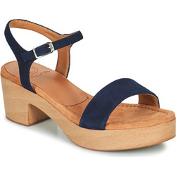 Unisa IRITA Γυναικεία Πέδιλα Suede Navy Μπλε με Χοντρό Χαμηλό Τακούνι IRITA-22