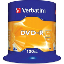 Verbatim 43549 Εγγράψιμα DVD-R 16x 4.7GB Cake Box 100τμχ