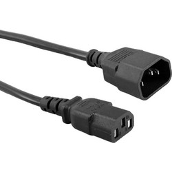 Powertech CAB-P039 Προέκταση Καλωδίου Τροφοδοσίας IEC C13 to IEC C14 1m