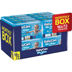 BabyCare Μωρομάντηλα με Νερό Χωρίς Parabens με Χαμομήλι 16x72τμχ