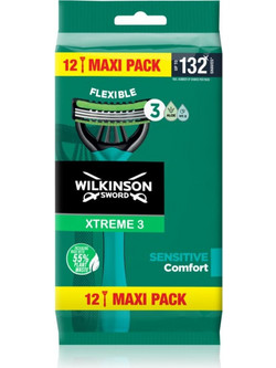 Wilkinson Sword Xtreme 3 Sensitive Comfort Ξυραφάκι μιας Χρήσης με 3 Λεπίδες & Λιπαντική Ταινία 12τμχ