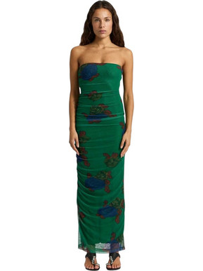 Laagam Selma Maxi Καλοκαιρινό Βραδινό Φόρεμα Floral Κυπαρισσί DSS25033/1