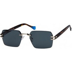 Urban Rimless C2 Ανδρικά Γυαλιά Ηλίου Τετράγωνα Κοκάλινα Μαύρα με Μαύρο Φακό