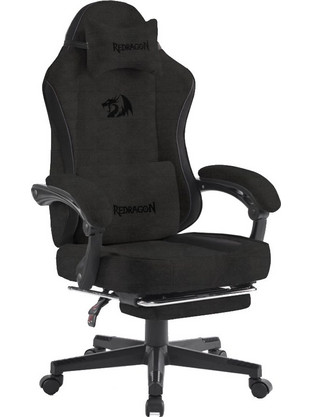 Redragon C223BK Καρέκλα Gaming Υφασμάτινη με Υποπόδιο Μαύρη 28.16.0020