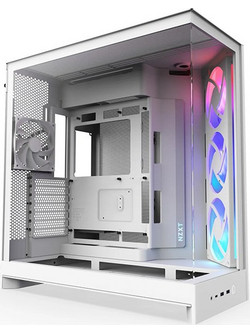NZXT H9 Flow RGB White Gaming Midi Tower Κουτί Υπολογιστή RGB με Πλαϊνό Παράθυρο