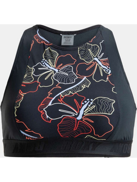 Roxy Active Bikini Top Μπουστάκι Floral Μαύρο ERJX305445