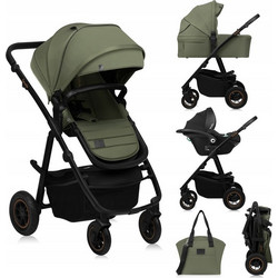 Lionelo Amber Plus Καρότσι Μωρού 3 σε 1 Khaki