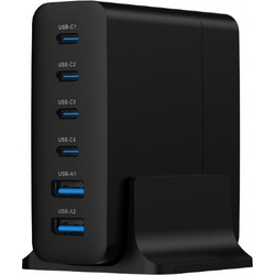 Gembird GaN 2A4C Βάση Φόρτισης με 2 Θύρες USB-A & 4 Θύρες USB-C 75W Quick Charge 3.0 & Power Delivery