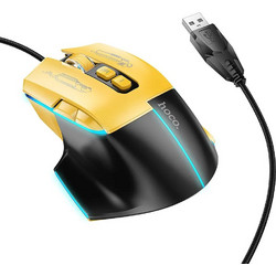Hoco GM31 Ενσύρματο Gaming Ποντίκι RGB 3600 DPI Black Yellow