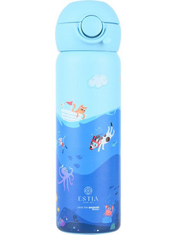 Estia Wonder Bottle Save Τhe Aegean Ocean Play Παιδικό Παγούρι Θερμός Ανοξείδωτο με Καλαμάκι Γαλάζιο 500ml