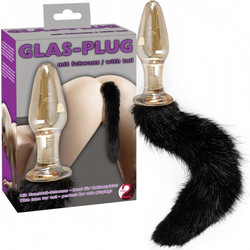 You2Toys Glass Butt Πρωκτική Σφήνα Tail Plug Μαύρη