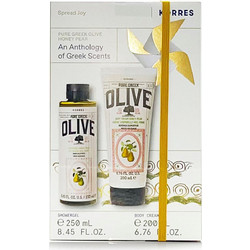 Korres An Anthology Of Greek Scents Pure Green Olive Honey Pear Shower Gel 250ml + Body Cream 200ml