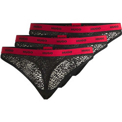 Hugo Γυναικεία String με Δαντέλα Μαύρα 3Pack 50535265-002