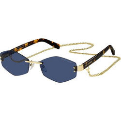 Marc Jacobs MARC496S LKS Γυναικεία Γυαλιά Ηλίου Πολυγωνικά Κοκάλινα Ταρταρούγα με Μπλε Φακό