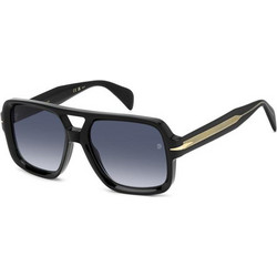 David Beckham DB7151/S 807/08 Ανδρικά Γυαλιά Ηλίου Aviator Κοκάλινα Μαύρα με Μαύρο Φακό