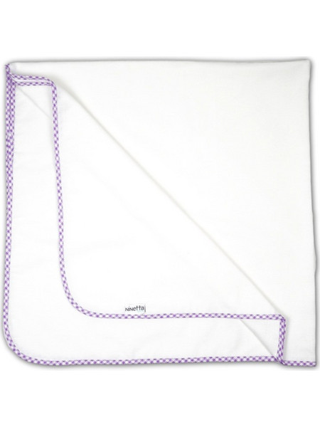 Ninetta Bebe 519 Πάνα Αγκαλιάς Φανελένια Λευκή Μωβ 90x90cm