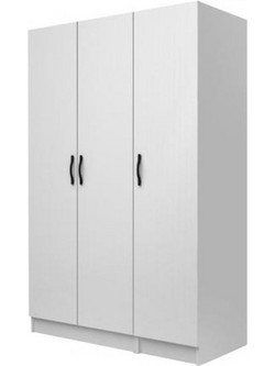 Megapap Τρίφυλλη Ντουλάπα Ρούχων Vivian Λευκή 120x51.8x181cm GP100-0109,1