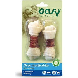 Oasy World of Love Medium Chewy Bones with Beef 10cm 2x54gr