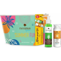 Messinian Spa Face Sunscreen Matte Effect SPF50 50ml & Aloe Vera Gel 100ml + Pouch