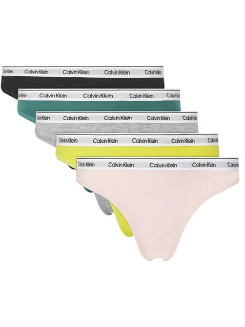 Calvin Klein Βαμβακερά Γυναικεία String Πολύχρωμα Multipack QD5221E-WAD