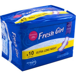 Fresh Girl Ultra Long Night Σερβιέτες με Φτερά για Αυξημένη Ροή 4 Σταγόνες 10τμχ