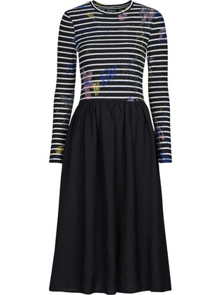 Desigual Raya Midi Καθημερινό Φόρεμα Μεταξωτό Μαύρο 25WWVW15-2000