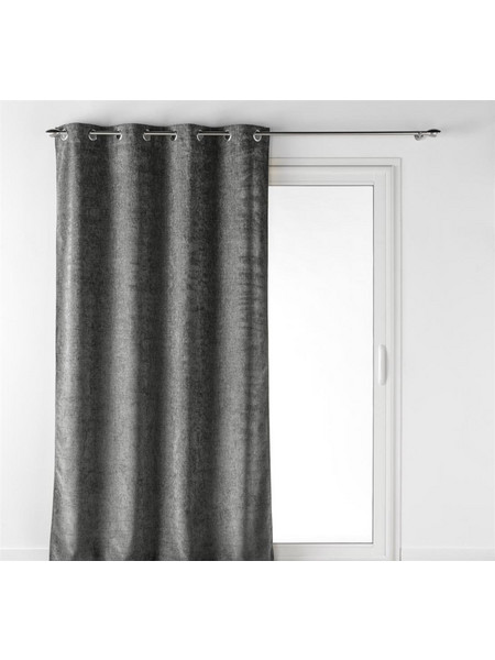Mastershop Κουρτίνα Παραθύρου Βελουτέ με Τρουκς 140x240 Γκρι Σκούρο 027.1612420