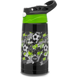 CoolPack Football Παιδικό Παγούρι Θερμός Ανοξείδωτο με Καλαμάκι Μαύρο Πράσινο 350ml