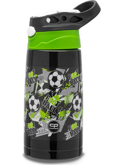 CoolPack Football Παιδικό Παγούρι Θερμός Ανοξείδωτο με Καλαμάκι Μαύρο Πράσινο 350ml