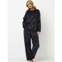 Aruelle Becky Σετ Γυναικείες Πιτζάμες Χειμωνιάτικες Fleece Ανθρακί 39.01.23.661