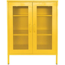 Nextdeco Δίφυλλη Μεταλλική Ντουλάπα Εξωτερικού Χώρου Κίτρινη 80x35x102cm 32835-01-2