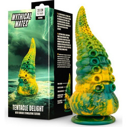 Mythical Mates Tentacle Delight Dildo με Βεντούζα 22cm Κίτρινο Πράσινο