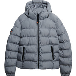 Superdry Hooded Sports Ανδρικό Μπουφάν Χειμωνιάτικο Puffer Γκρι M5011905A-FL2