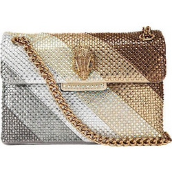 Kurt Geiger Kensington Γυναικείο Τσαντάκι Χιαστί Υφασμάτινο Ασημί Χρυσό με Αλυσίδα 2051265609