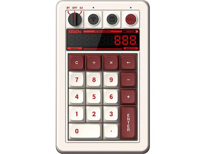 8bitdo Retro18 Ασύρματο Μηχανικό Gaming Numpad με Kailh Box White Διακόπτες White Red