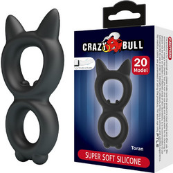 Crazy Bull Toran Double Silicone Ring Ελαστικό Δαχτυλίδι Πέους Σιλικόνης 4cm Μαύρο
