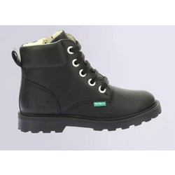Kickers Παιδικά Αρβυλάκια Μαύρα Δερμάτινα με Φερμουάρ & Σκρατς 1233050
