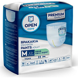 Open Care Super Medium Πάνες Βρακάκι Ακράτειας 7 Σταγόνες 14τμχ