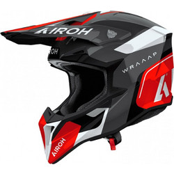 Airoh Wraaap Conquer Gloss Red Black Κράνος Μηχανής Motocross 1330gr