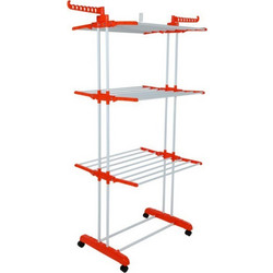Herzberg HG-8034-ORG Πτυσσόμενη Απλώστρα Ρούχων Δαπέδου Μεταλλική 126x64x172cm