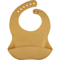 Canpol Βabies Dots Αδιάβροχη Σαλιάρα Σιλικόνης με Κουμπί 4m+ Κίτρινη