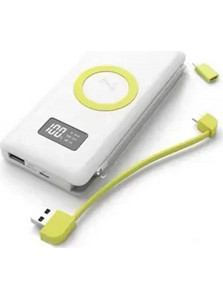 Andowl Q-CD815 Power Bank 15000mAh με Θύρα USB-A & Θύρα USB-C Quick Charge 3.0 White Lime