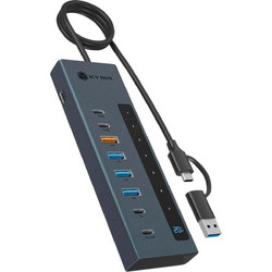 Icy Box IB-HUB1743-CPD USB Hub 3.1 USB-C με 9 Θύρες USB-A / USB-C & Εξωτερική Παροχή Ρεύματος