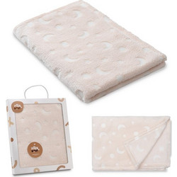 Interbaby Stars Κουβέρτα Αγκαλιάς Βελουτέ 80x110 Μπεζ