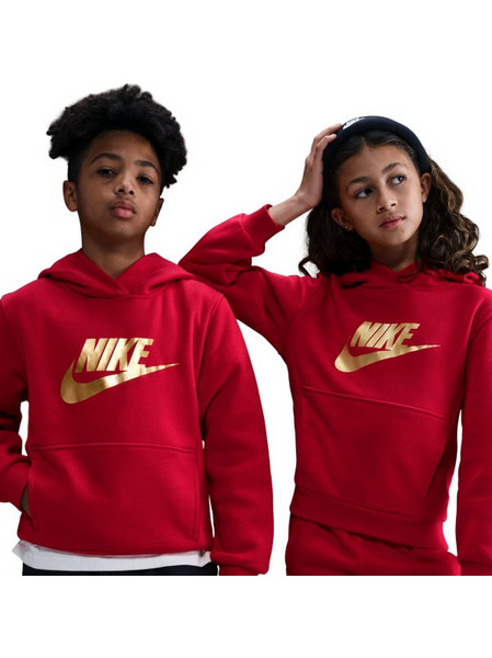 Nike Παιδικό Φούτερ με Κουκούλα Κόκκινο Χρυσό IH2874-657