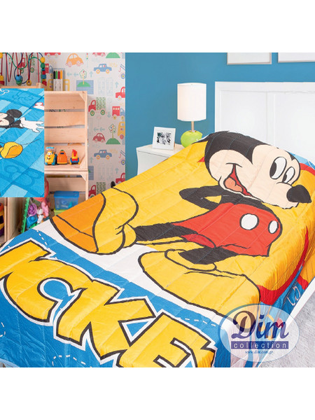 Dimcol Παιδικό Κουβερλί Μονό 160x250 Mickey 26 Πολύχρωμο