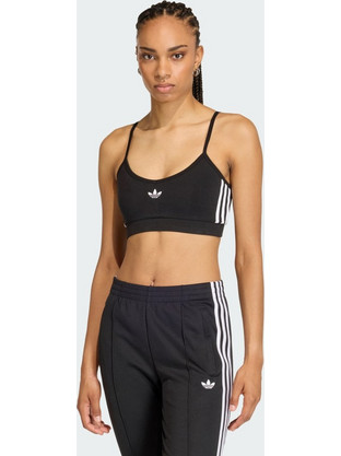 Adidas 3-Stripes Αθλητικό Μπουστάκι με Χαμηλή Στήριξη Μαύρο KD7968